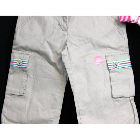 NEW 2008 Gymboree Tennis Match 2pc sz 4 Khaki Capris Hooded Shirt Dots Spring - Picture 3 of 11